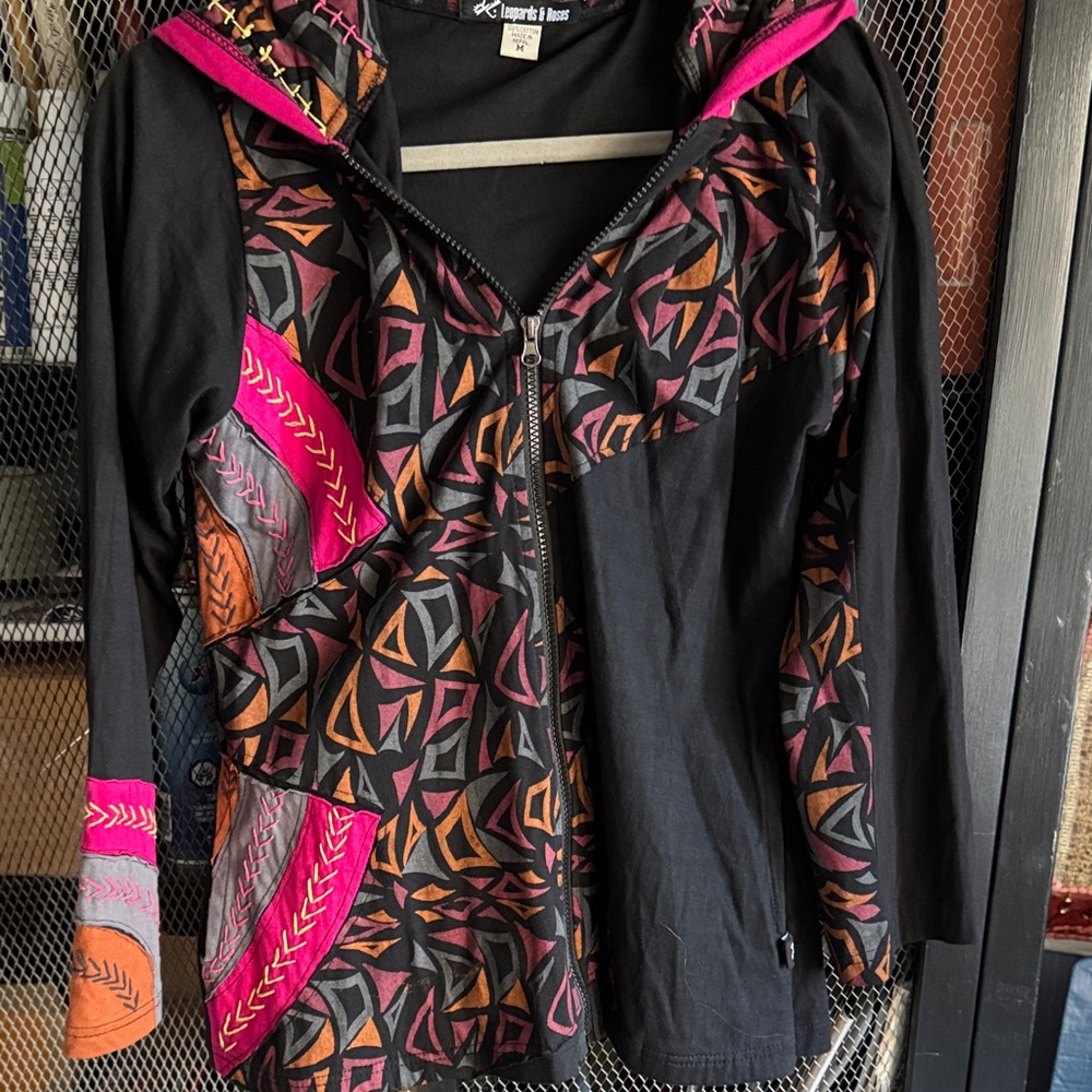 Artistic Black and Pink Women's Jacket